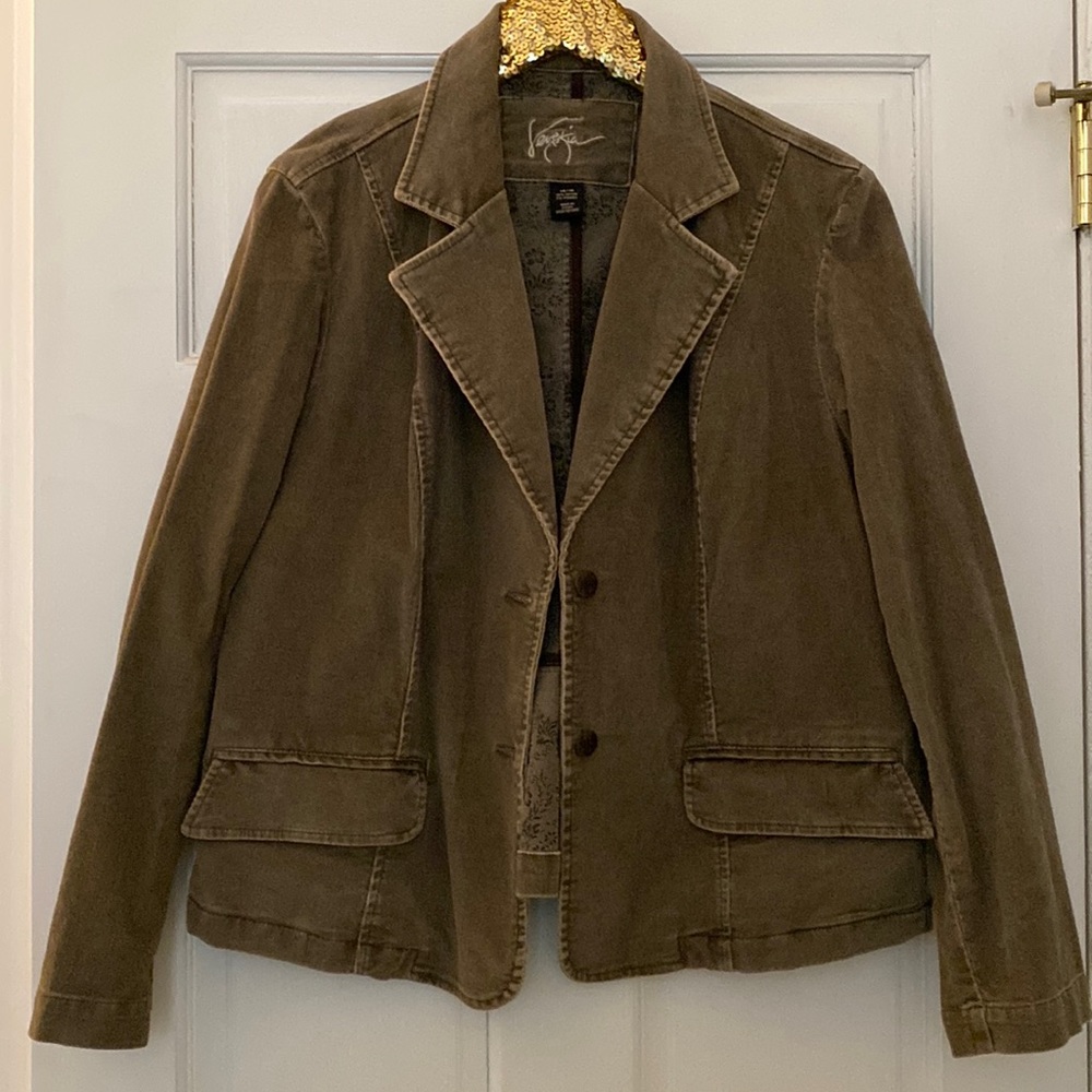 Venezia Corduroy Blazer Olive Green Size 14/16